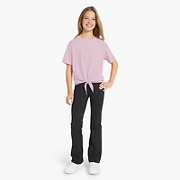 Champion Tie Front Big Kid Girls Round Neck Short Sleeve Relaxed Fit Graphic T-Shirt