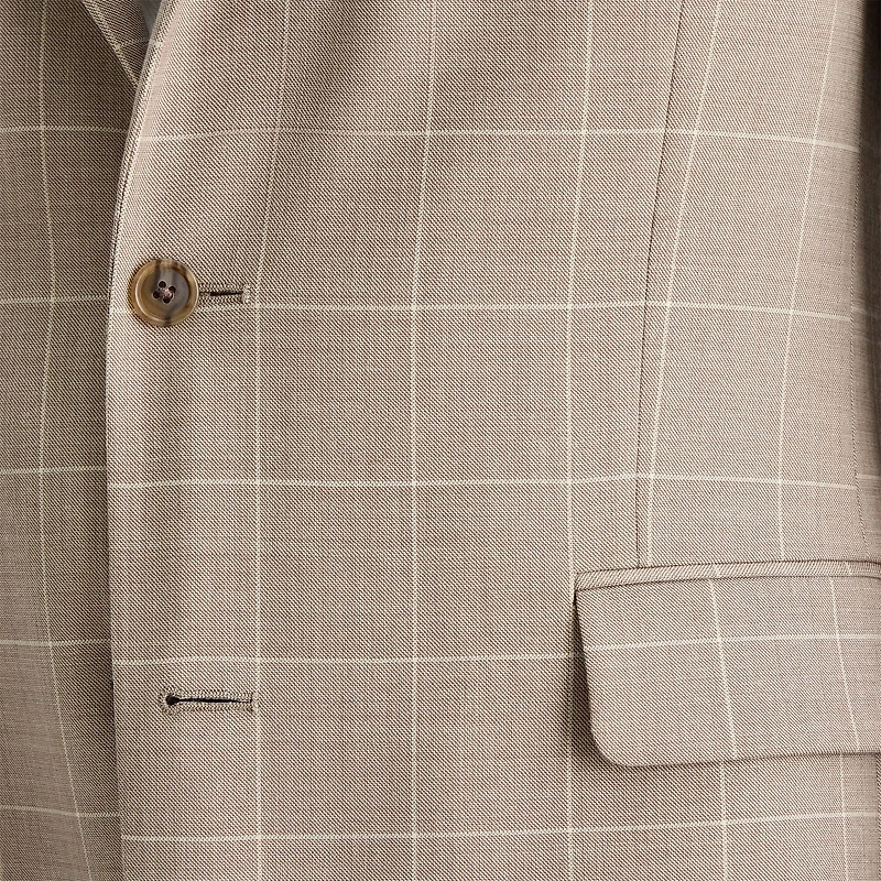 Stafford Coolmax All Season Ecomade Mens Classic Fit Windowpane Suit Jacket