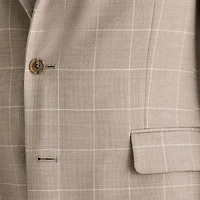 Stafford Coolmax All Season Ecomade Mens Classic Fit Windowpane Suit Jacket