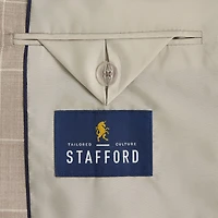 Stafford Coolmax All Season Ecomade Mens Classic Fit Windowpane Suit Jacket