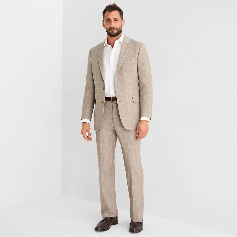 Stafford Coolmax All Season Ecomade Mens Classic Fit Windowpane Suit Jacket