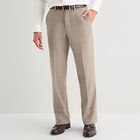 Stafford Coolmax All Season Ecomade Mens Classic Fit Windowpane Flat Front Suit Pant