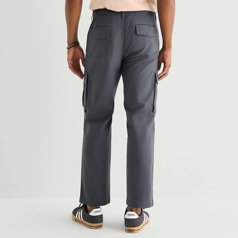 mutual weave Mens Drawstring Waist Regular Fit Cargo Pant