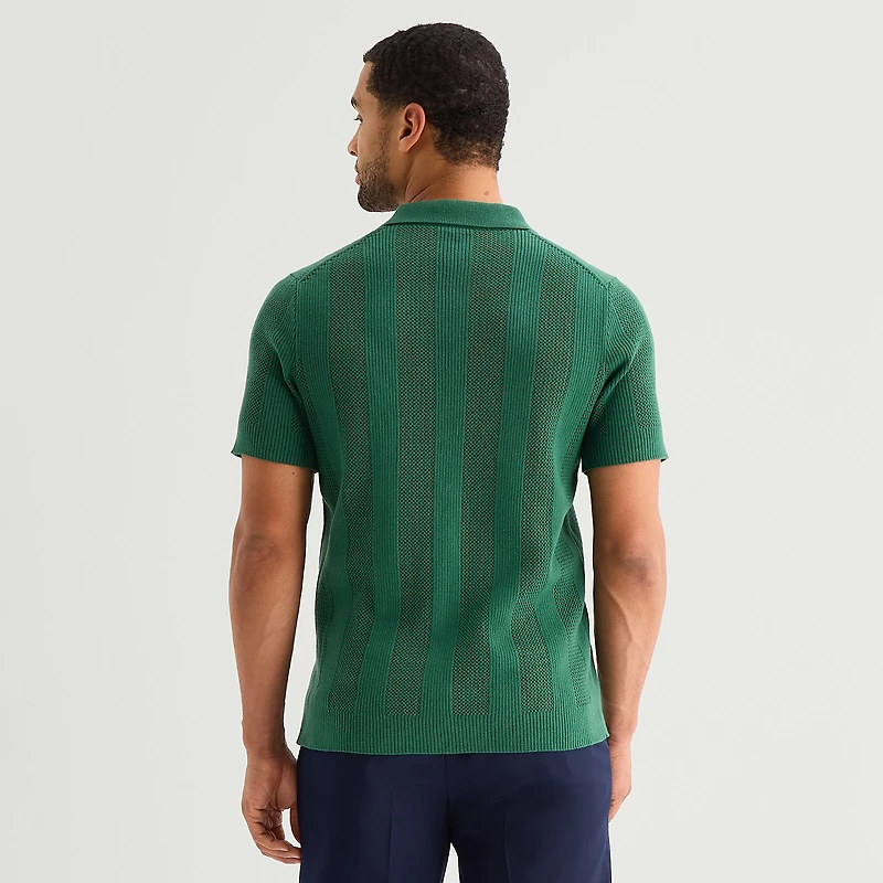 Stafford Johnny Collar\N Mens Short Sleeve Polo Sweater