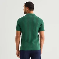 Stafford Johnny Collar\N Mens Short Sleeve Polo Sweater