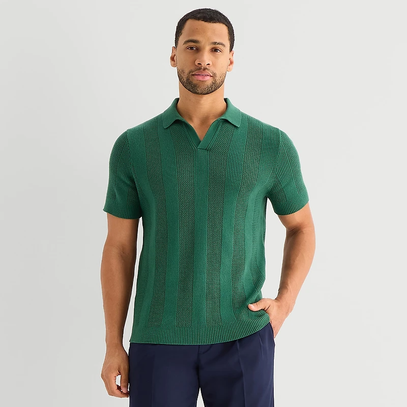 Stafford Johnny Collar\N Mens Short Sleeve Polo Sweater