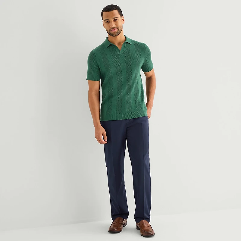 Stafford Johnny Collar\N Mens Short Sleeve Polo Sweater