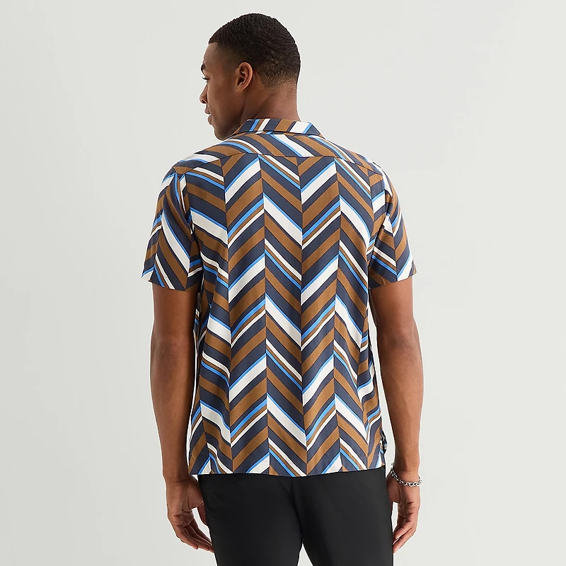 J. Ferrar Rayon Wave Mens Short Sleeve Camp Shirt