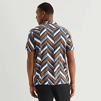 J. Ferrar Rayon Wave Mens Short Sleeve Camp Shirt