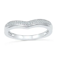 Womens 1/10 CT. T.W. Natural White Diamond 10K Gold Delicate Stackable Ring