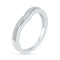 Womens 1/10 CT. T.W. Natural White Diamond 10K Gold Delicate Stackable Ring