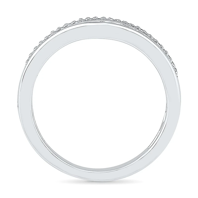 Womens 1/10 CT. T.W. Natural White Diamond 10K Gold Delicate Stackable Ring
