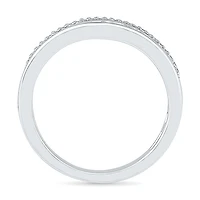 Womens 1/10 CT. T.W. Natural White Diamond 10K Gold Delicate Stackable Ring