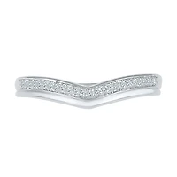 Womens 1/10 CT. T.W. Natural White Diamond 10K Gold Delicate Stackable Ring