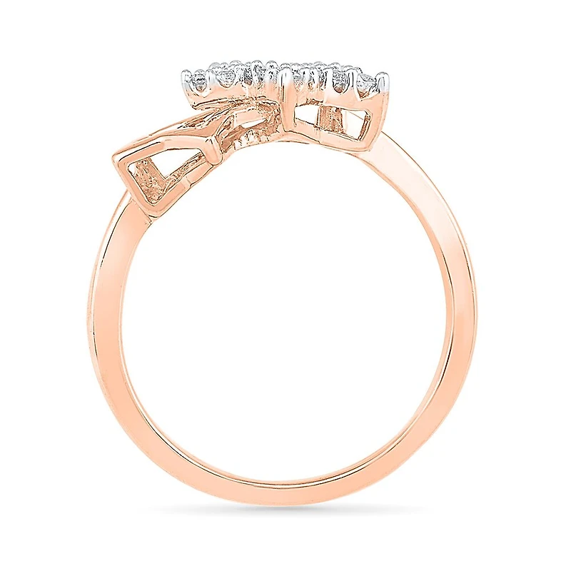 Womens 1/6 CT. T.W. Natural White Diamond 10K Gold Star Stackable Ring