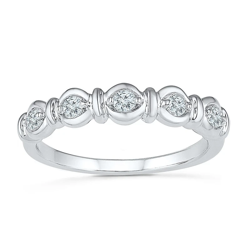 Womens 3/8 CT. T.W. Natural White Diamond 10K Gold Stackable Ring