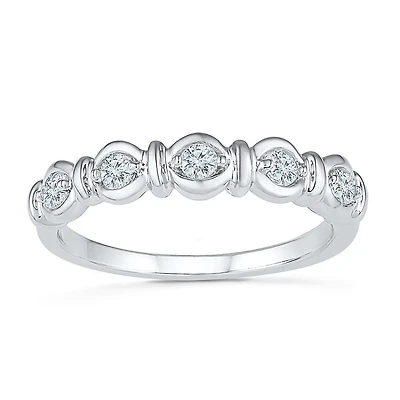 Womens 3/8 CT. T.W. Natural White Diamond 10K Gold Stackable Ring