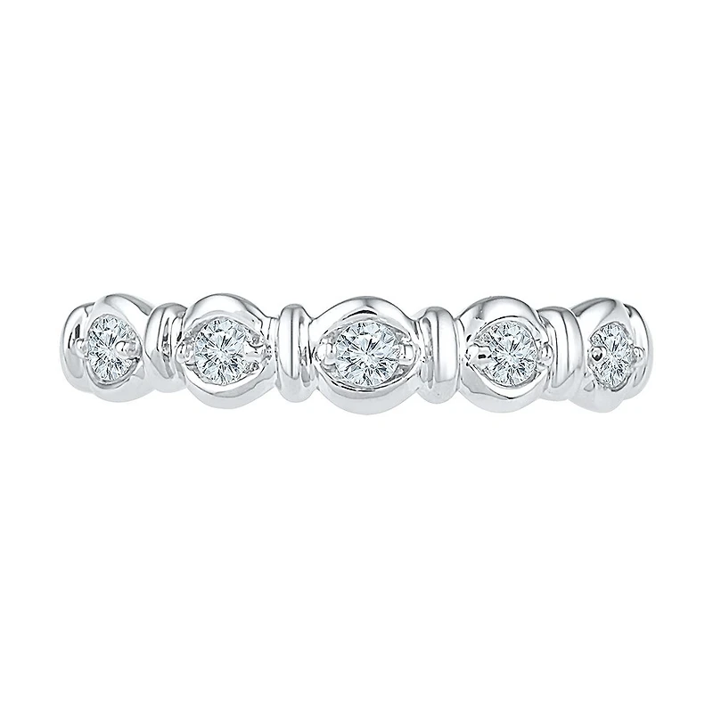 Womens 3/8 CT. T.W. Natural White Diamond 10K Gold Stackable Ring