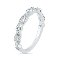 Womens 2MM 1/4 CT. T.W. Natural White Diamond 10K Gold Heart Band