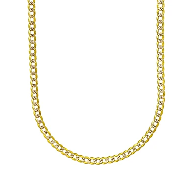 14K Two Tone 3.15 MM Diamond Cut Curb Necklace