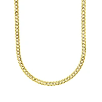 14K Two Tone 3.15 MM Diamond Cut Curb Necklace