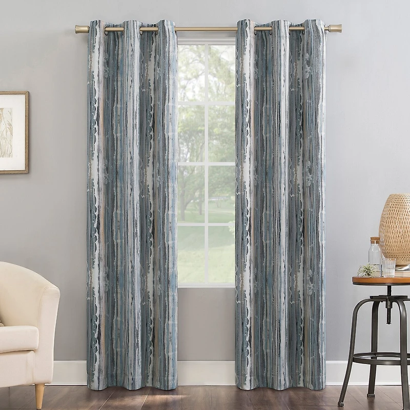 Sun Zero Allegory Abstract Painting Grommet Top Energy Saving Blackout Single Curtain Panel