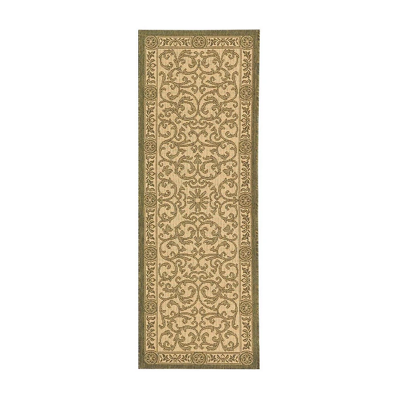 Safavieh Courtyard Collection Miah Floral Indoor/Outdoor Runner Rug