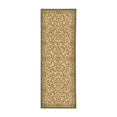 Safavieh Courtyard Collection Miah Floral Indoor/Outdoor Runner Rug