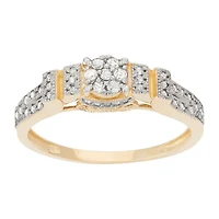 Womens 1/3 CT. T.W. Natural White Diamond 10K Gold Cocktail Ring