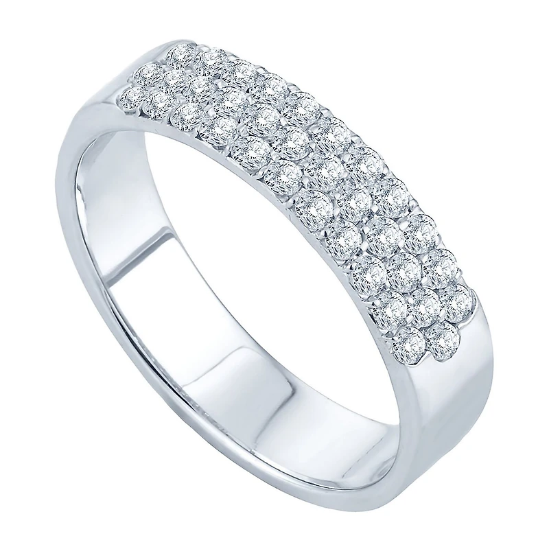 1/2 CT.T.W. Three-Row Natural Diamond Band