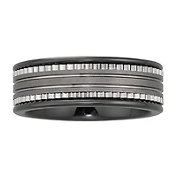 Mens 7.5mm Ceramic & Stainless Steel Band