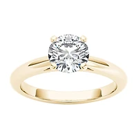 Womens CT. Natural White Diamond 14K Gold Round Solitaire Engagement Ring