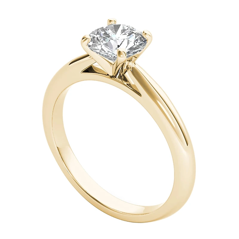 Womens CT. Natural White Diamond 14K Gold Round Solitaire Engagement Ring