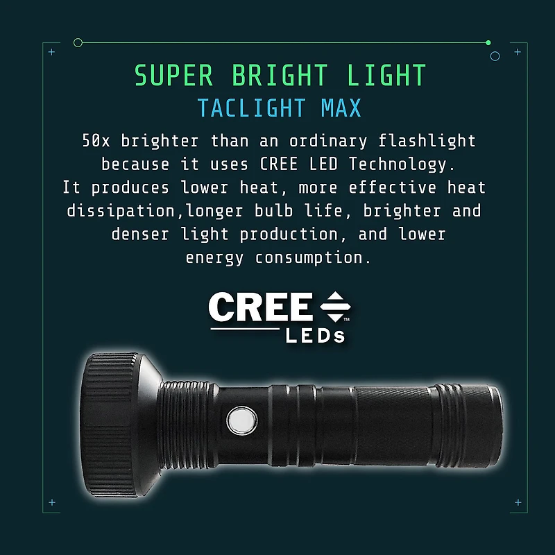 Bell + Howell Taclight Max Rechargeable Wide Beam Handheld Flashlight