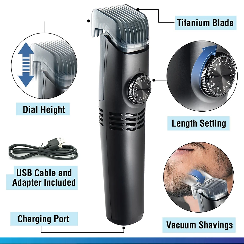 Bell + Howell Vacutrim Rechargeable Hair Trimmer