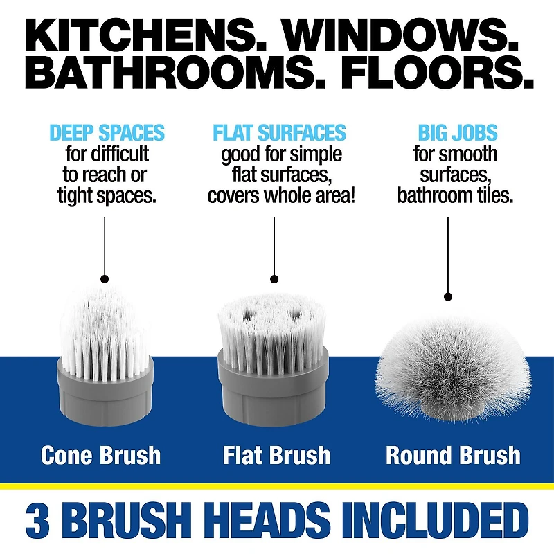 Bell + Howell Scrubtastic Rechargeable Multi Purpose Extendable Power Scrubber