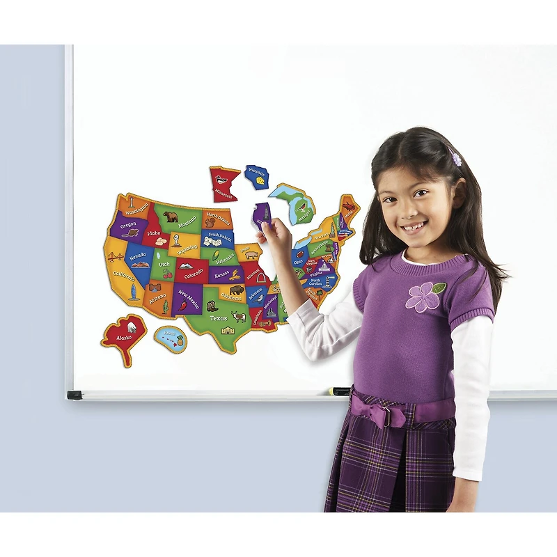 Learning Resources Magnetic U.S. Map Puzzle Magnetic Discovery Toy