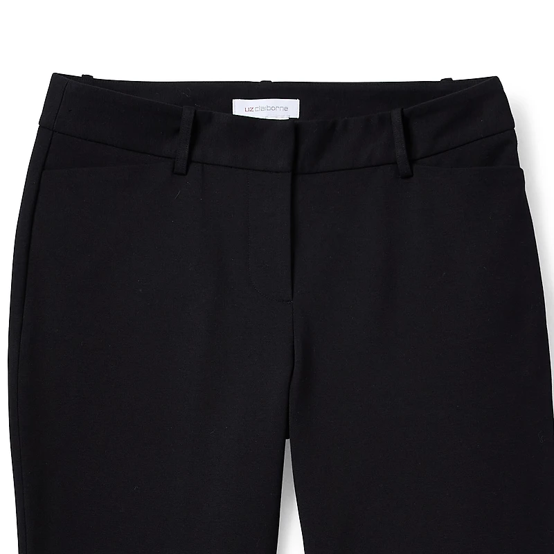 Liz Claiborne Adaptive Emma Ponte Womens Easy-on + Easy-off Seated Wear Straight Mid Rise Ankle Pant