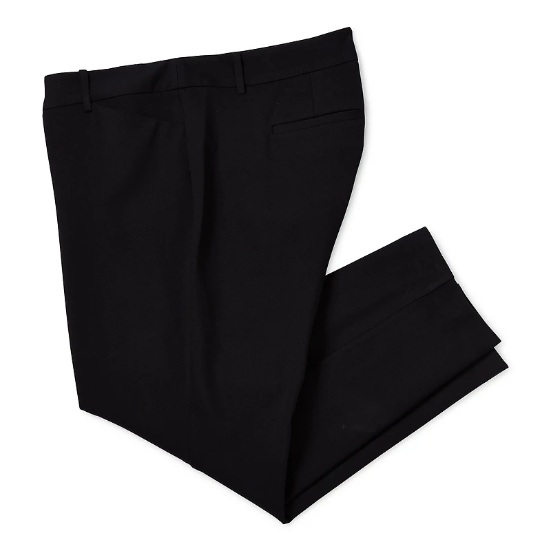Liz Claiborne Adaptive Emma Ponte Womens Plus Easy-on + Easy-off Seated Wear Straight Mid Rise Ankle Pant