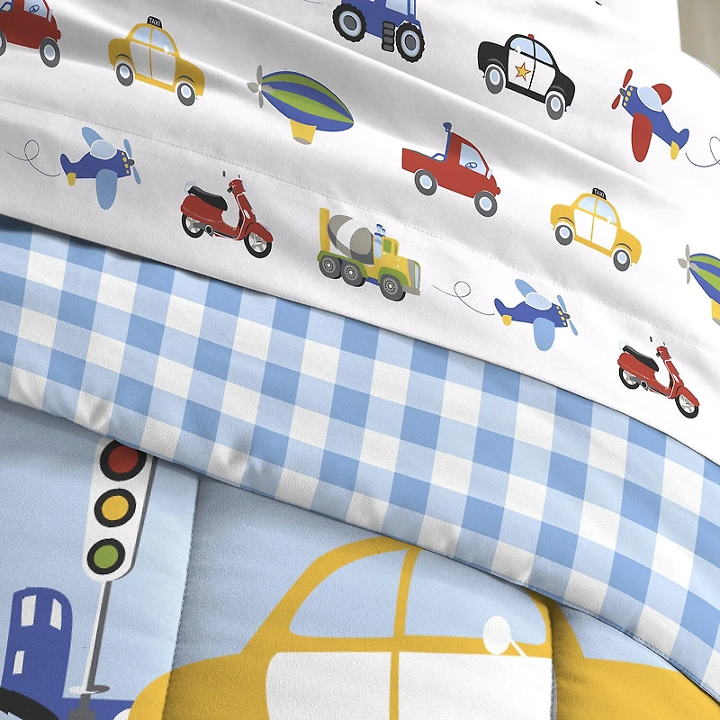 Dream Factory Trains and Trucks Complete Bed Set