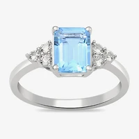 Womens Simulated Blue Aquamarine Sterling Silver 3-pc. Jewelry Set