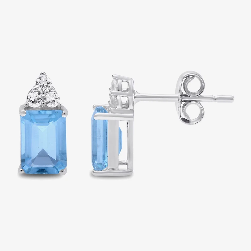 Womens Simulated Blue Aquamarine Sterling Silver 3-pc. Jewelry Set
