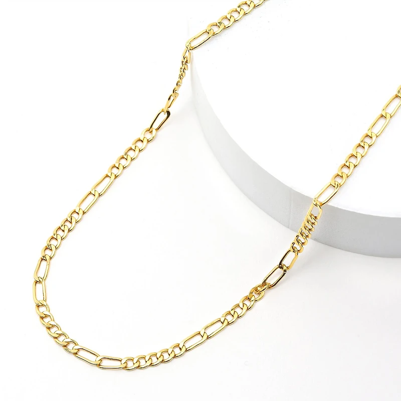10K Yellow Gold 2.9mm 18" Hollow Figaro Chain