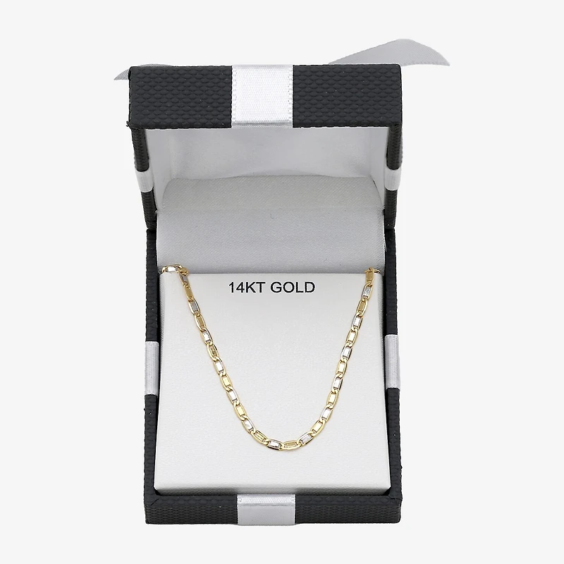 Unisex Adult 14K Two Tone Gold 20 Inch Valentino Chain Necklace