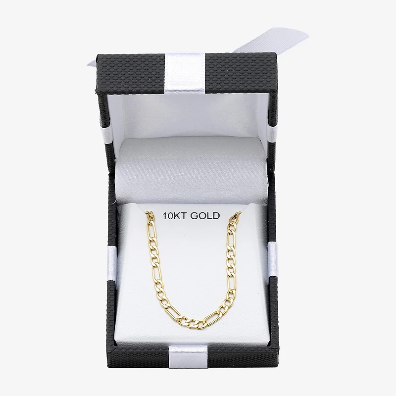10K Yellow Gold 2.9mm 20-22" Semi-Solid Figaro Chain