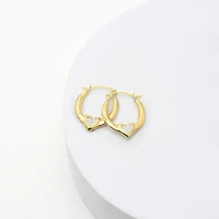 Womens 14K Two Tone Gold 17mm Round Hoop Earrings