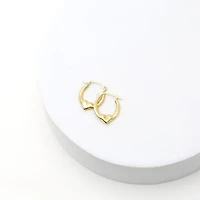 Womens 10K Gold 16mm Heart Hoop Earrings