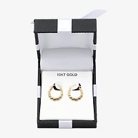 Small Scalloped Edge Hoop Earrings 10K Gold
