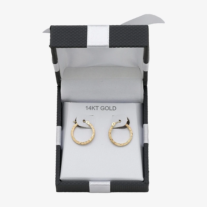 Womens 14K Gold 15mm Hoop Earrings