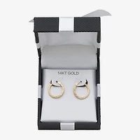 Womens 14K Gold 15mm Hoop Earrings